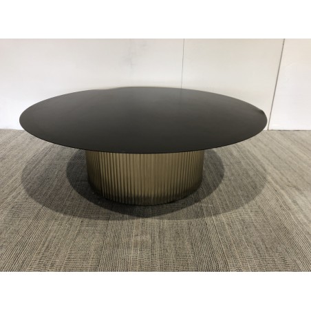 Round coffee table 110x110cm black iron top | Second life