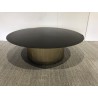 Round coffee table 110x110cm black iron top | Second life