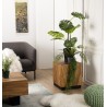 SECONDE HAND - Square Side Table 38x38cm Suar Wood with Black Base