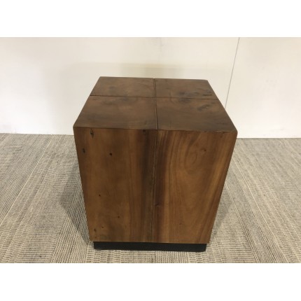 SECONDE MAIN - Table d'appoint carrée SAM bois Suar 38x38cm