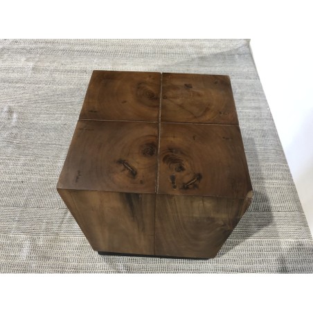 SECONDE MAIN - Table d'appoint carrée SAM bois Suar 38x38cm