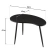 SECOND HAND - Ovoid side table with textured black matt top and black iron legs