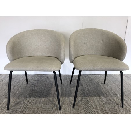 Set of 2 ecru fabric chairs | Second-Hand