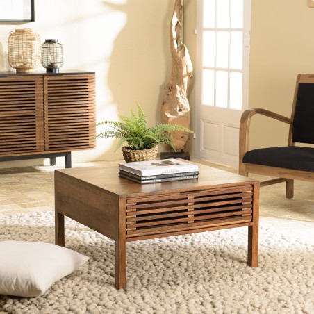 Square mango wood coffee table | Macabane Furniture