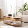 Table basse bois 2 tiroirs style rétro pin | Seconde Main