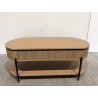 Retro-style wooden coffee table with 2 drawers, pine | Second-hand