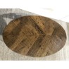 KIARA Oval Coffee Table, 135x70 cm, Herringbone Top - Secondhand