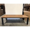 Outdoor dining table 250/350x100cm recycled teak with metal legs