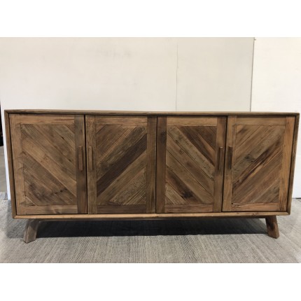 Buffet marron 4 portes bois Pin recyclé - Seconde Main