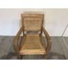 Second Hand -  Light Brown Mindi Armchair with Cane Seat