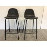 SECONDE MAIN - Lot de 2 tabourets de bar John anthracite hauteur d'assise 65cm