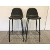 SECONDE MAIN - Lot de 2 tabourets de bar anthracite