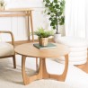 Table basse ronde D80 décor et chêne naturel pied ajouré - Seconde Main