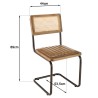 MARCEL Set of 2 Mango Wood Chairs with Padded Leather Seat and Retro Legs
