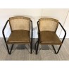 Lot de 2 fauteuils Marcel en manguier et cuir | Seconde Main