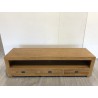 Meuble TV marron 3 tiroirs bois Teck | Seconde Main
