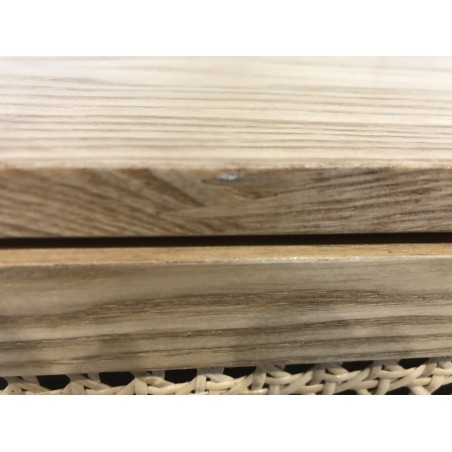 Bedside table – 2 drawers, natural rattan – Second-hand
