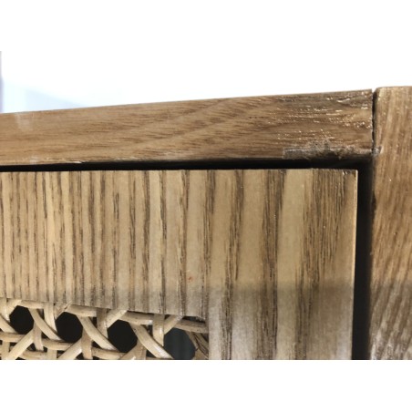 Bedside table – 2 drawers, natural rattan – Second-hand