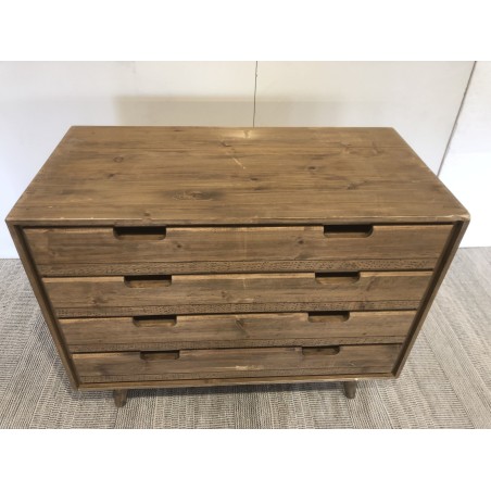Commode bois marron 4 tiroirs | SECONDE MAIN
