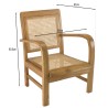 Second Hand -  Light Brown Mindi Armchair with Cane Seat