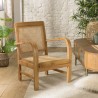 SECONDE MAIN - Fauteuil marron clair Mindi et cannage