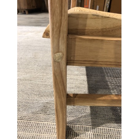 SECONDE MAIN - Fauteuil marron clair Mindi et cannage