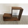 Brown L-shaped Wall Shelf - Recycled Teak Wood - Trendy Decor - Second Hand