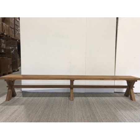Banc de jardin en teck recyclé 270x35cm - Seconde main