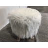 Tabouret rond en peau de mouton 40x40cm - Seconde Main