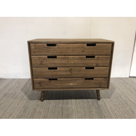 Brown wood chest of drawers with 4 drawers | SECOND-HAND