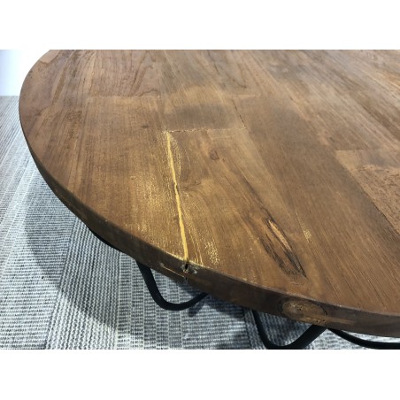 Table basse ronde en teck recyclé - Seconde Main