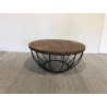 Round coffee table made from recycled teak - Second-hand
