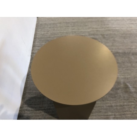 Round side table in taupe lacquered wood, diameter 40 cm | Macabane