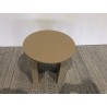 Round side table in taupe lacquered wood, diameter 40 cm | Macabane