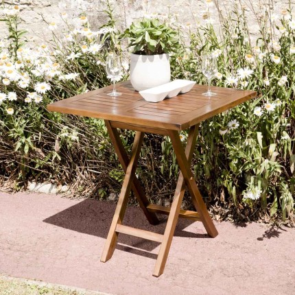 Table de jardin 2 personnes en bois teck huilé - Seconde Main