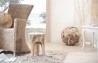 WALLY Round Stool - Teak Wood - 30 x 30 cm - Natural Brown