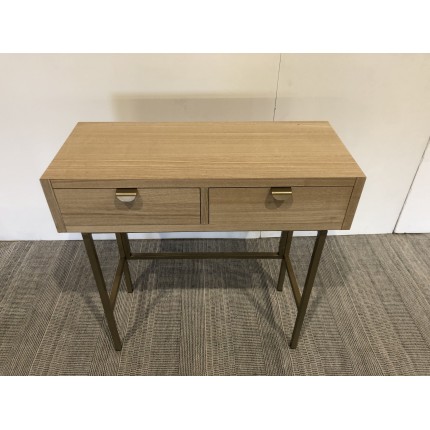 Wooden console table with gold metal legs | Second-hand