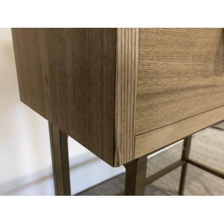 Wooden console table with gold metal legs | Second-hand