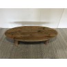 Table basse ovale en bois de pin recyclé - Seconde Main