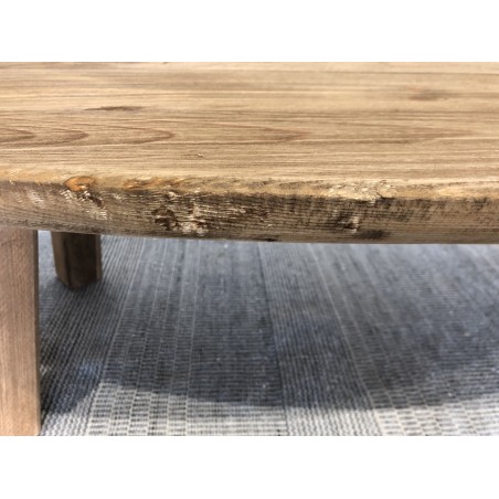 SANDY Oval Coffee Table in Brown Recycled Pine