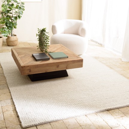 Rectangular ecru wool rug, 200x290cm | Second-hand