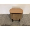 Table de chevet bois 1 porte style rétro pin marron | Seconde Vie