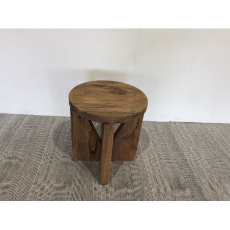 Tabouret rond 40x40cm bois Pin recyclé SANDY