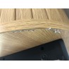 Console arrondie couleur naturelle 2 tiroirs pieds métal noir - Seconde Main