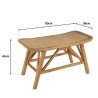 Banc 1 place en bois et rotin | Seconde Main