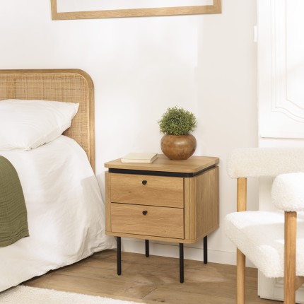 Natural-coloured bedside table - Macabane Furniture