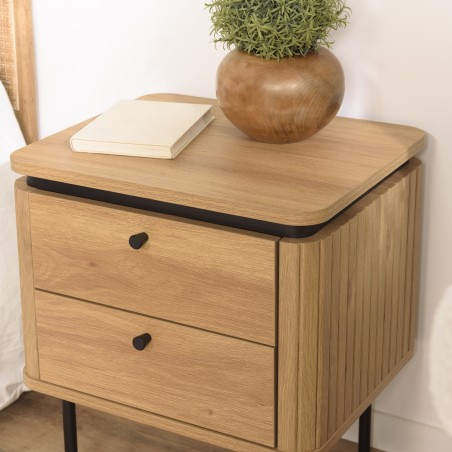 Natural-coloured bedside table - Macabane Furniture