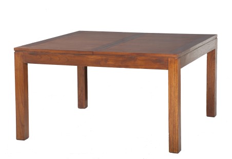 LORINE Square Brown Dining Table 140/50x140cm Mindi Wood