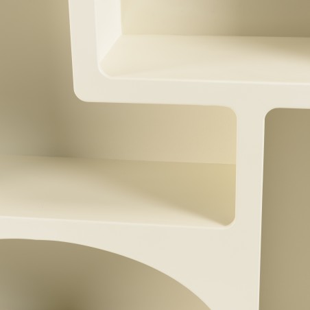 HELENA - 6-compartment shelf, 100x26cm, in beige-painted wood
