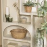 HELENA - 6-compartment shelf, 100x26cm, in beige-painted wood